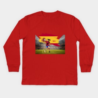 Spain Football Shirt, Unisex T-Shirt, Women’s World Cup, soccer t-shirts, football t-shirts, women’s football, Spanish national football Kids Long Sleeve T-Shirt